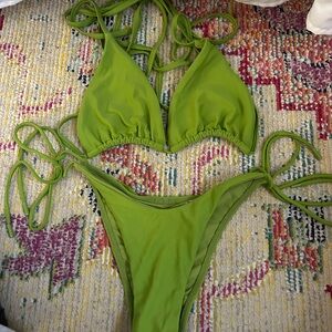 Blackbough Lime Green Bikini Set